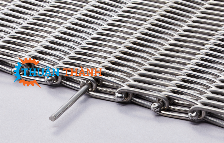 Băng tải lưới sợi xoắn inox - ty xỏ thẳng 2